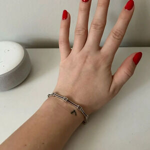 Chunky silver  925 bracelet 7.5”